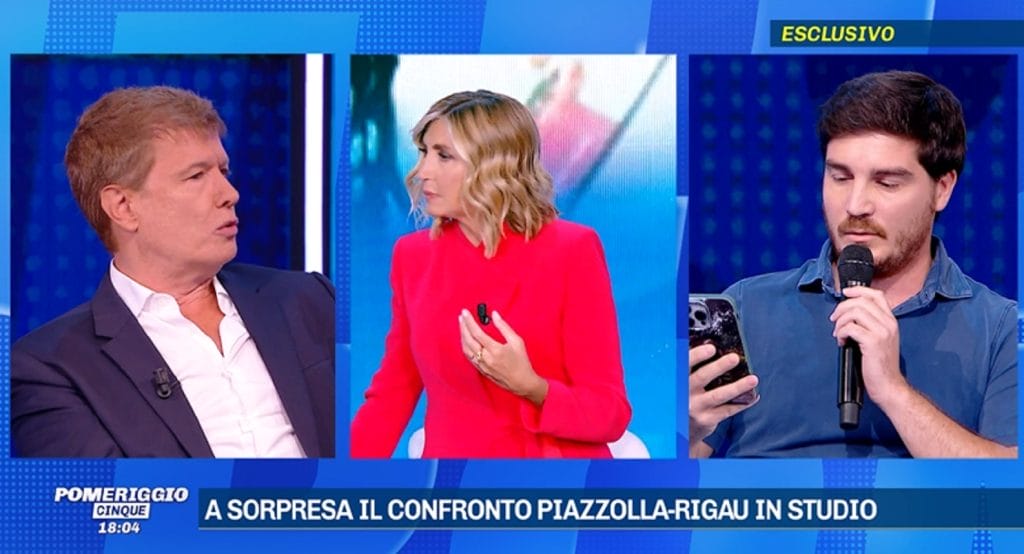 confronto-Rigau-Piazzolla-pomeriggio-5-myrta-merlino-caso-gina-lollobrigida